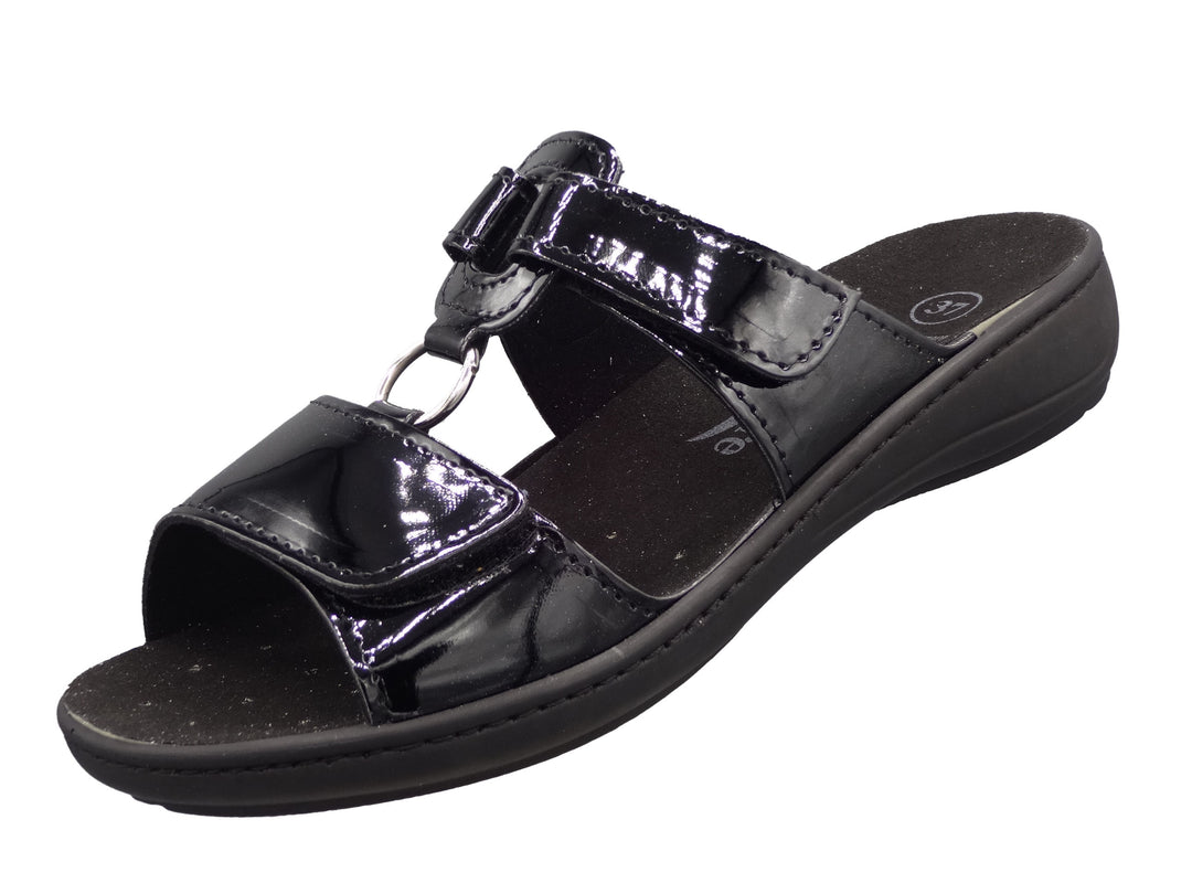 algemare Pantoletten aus Lack für Damen in schwarz 3469-0202